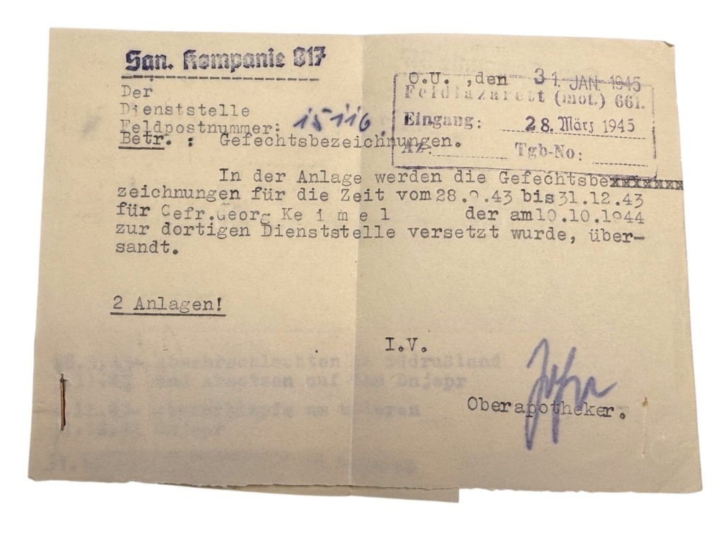 Original WWII German WH medic Wehrpass and documents set - Image 18