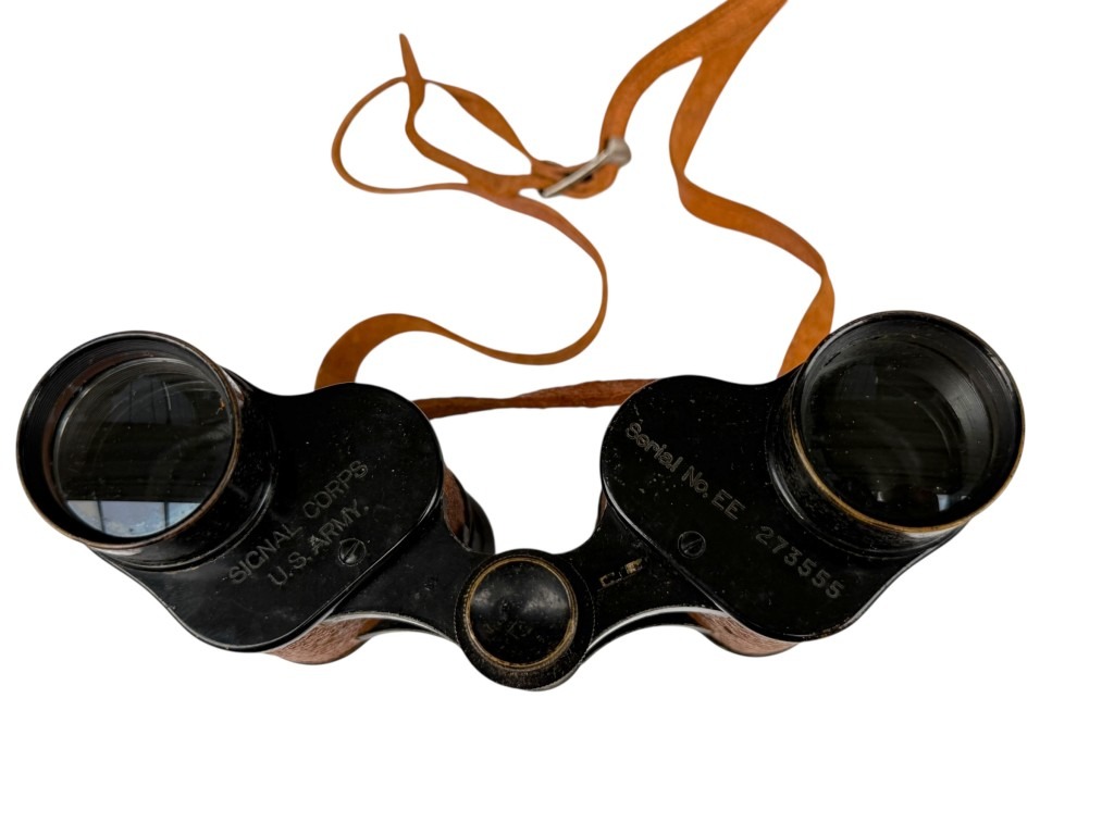 Original WWI US army signal corps binoculars in case - Image 15