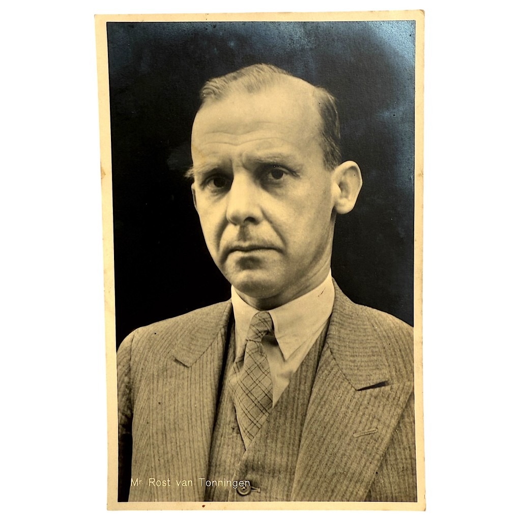 Original WWII Dutch NSB postcard Rost van Tonningen