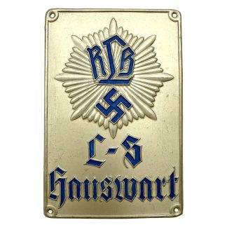 Original WWII German Reichsluftschutzbund door sign