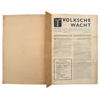 Original WWII Dutch bound set of 9 issues collaborationist magazine 'Volksche Wacht'