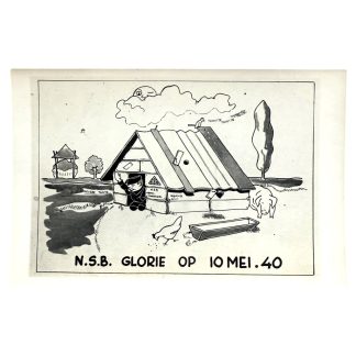 Original WWII Dutch anti-NSB postcard
