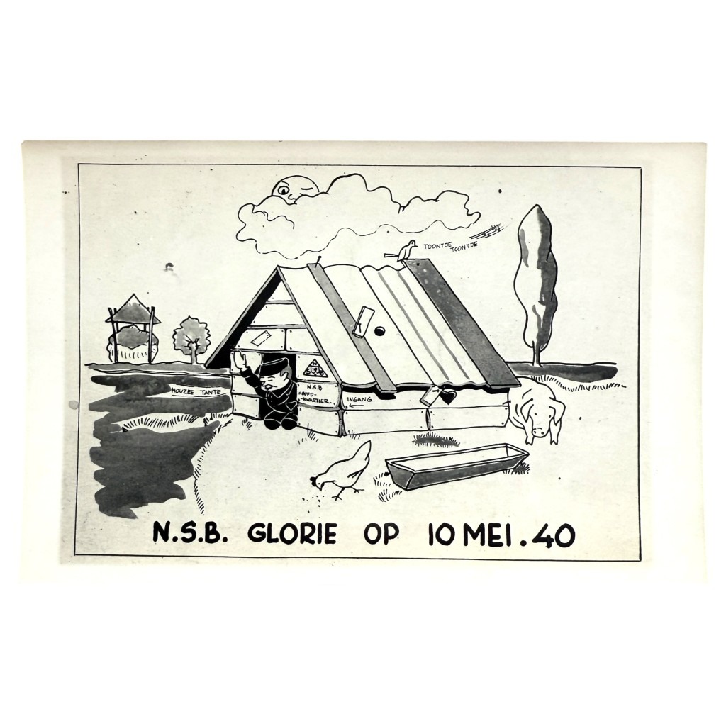 Original WWII Dutch anti-NSB postcard