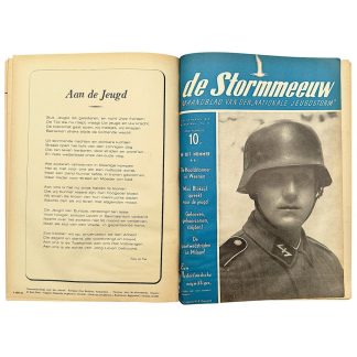 Original WWII Dutch Nationale Jeugdstorm 'de Stormmeeuw' bound 12 magazines year 1942