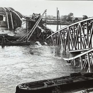 Original May 1940 Dutch photo destroyed bridge at Hedel