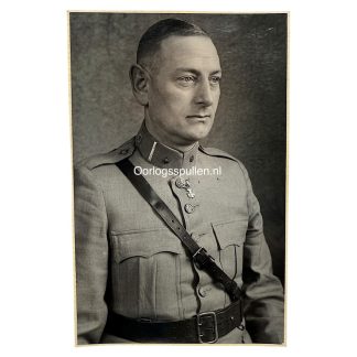 Original Pre 1940 Dutch army photo A.J.E. Mathon, commander of the Regiment Huzaren Motorrijders (2 R.H.M.)