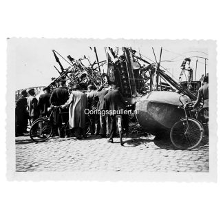 Original WWII Dutch photo bombing of Rotterdam German seaplane