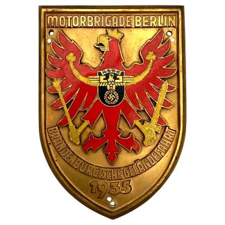 Original WWII German NSKK plaque Motorbrigade Berlin – Brandenburgische Geländefahrt 1935 