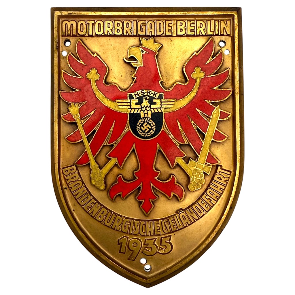 Original WWII German NSKK plaque Motorbrigade Berlin – Brandenburgische Geländefahrt 1935