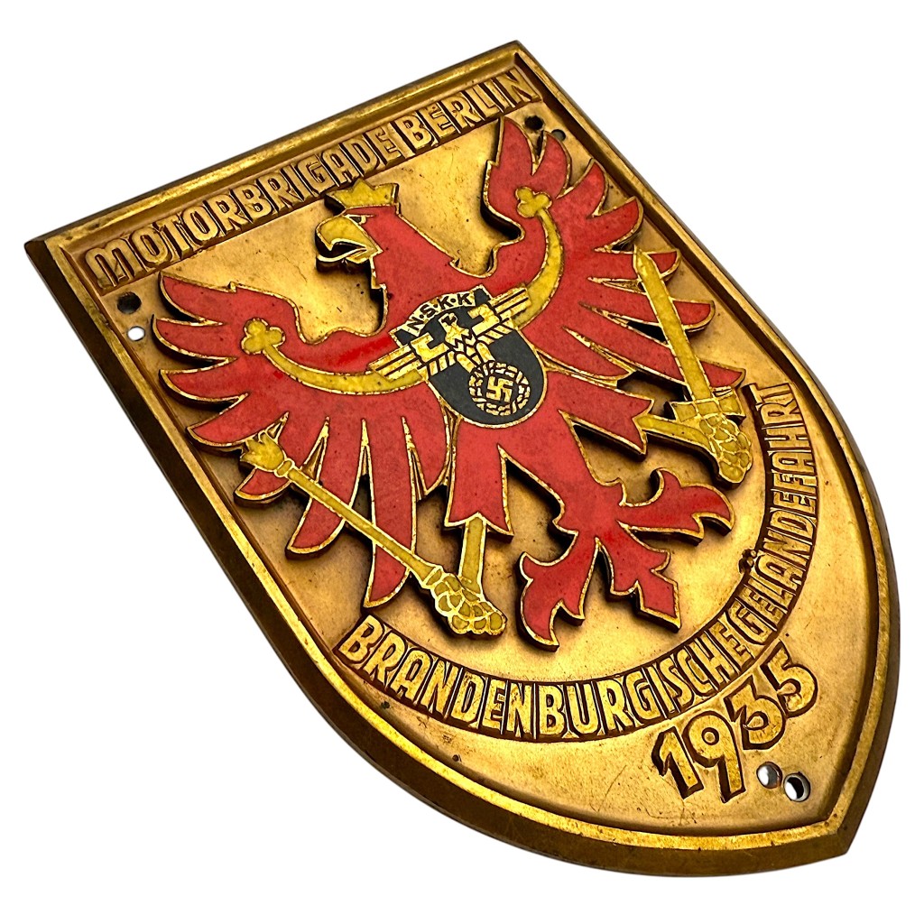 Original WWII German NSKK plaque Motorbrigade Berlin – Brandenburgische Geländefahrt 1935