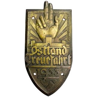 Original WWII German NSKK plaque Ostland 'Treuefahrt 1933'