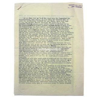 Original WWII German report of the execution of SS-Obergruppenführer Hanns Albin Rauter in Scheveningen