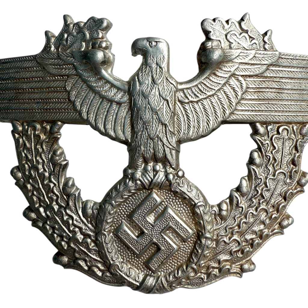 Original WWII German Polizei Tschako metal insignia