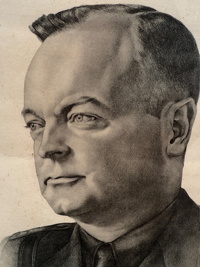 Original WWII Dutch NSB framed print of NSB leader Anton Mussert