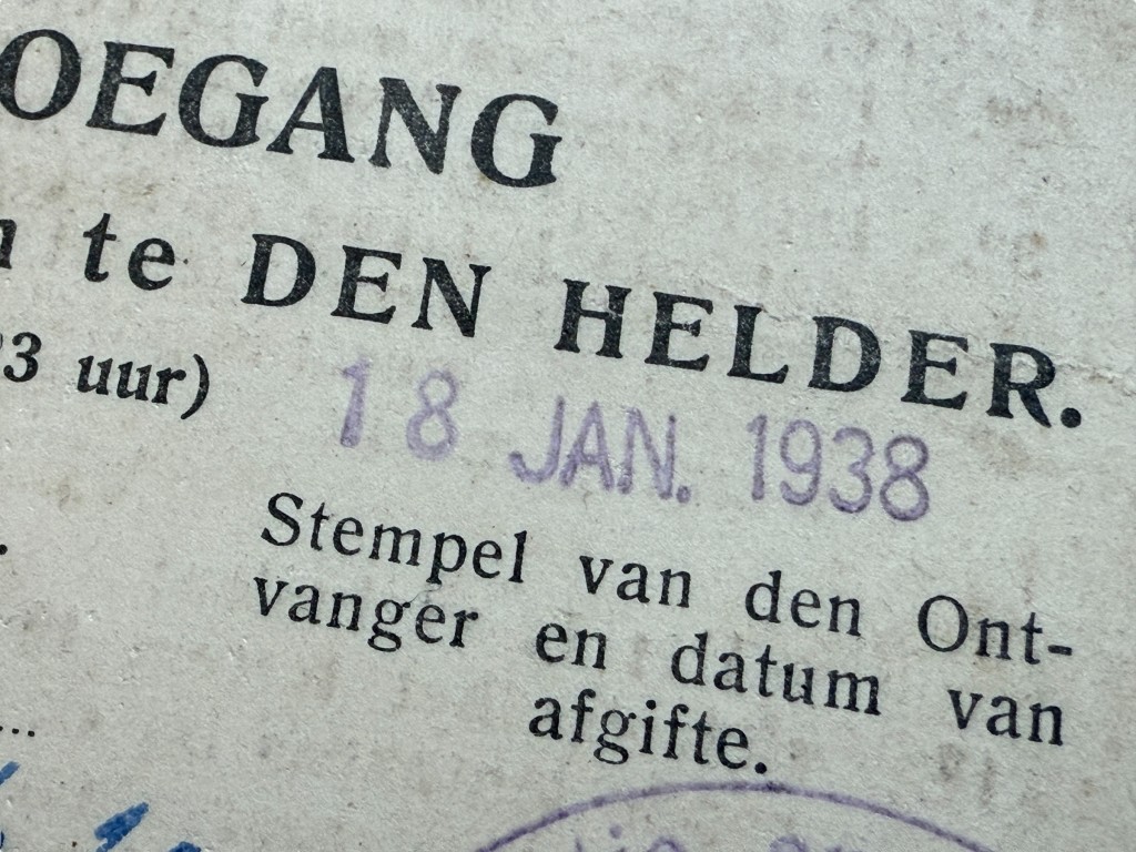 Original Pre 1940 Dutch army entrance card Military Dune terrain Den Helder