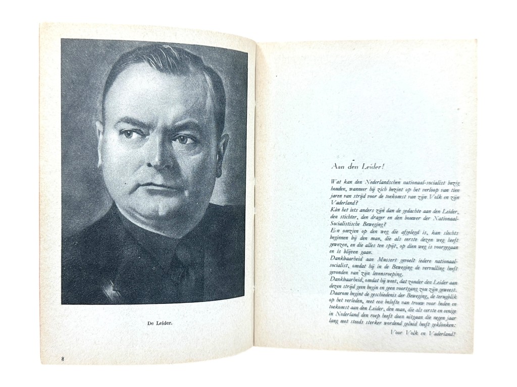 Original WWII Dutch NSB book Voor Volk en Vaderland – Tien Jaren Strijd van de Nationaal-Socialistische Beweging der Nederlanden - Image 5