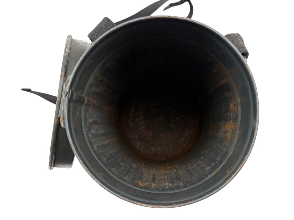 Original WWII German Luftwaffe gas mask canister with straps - Image 9