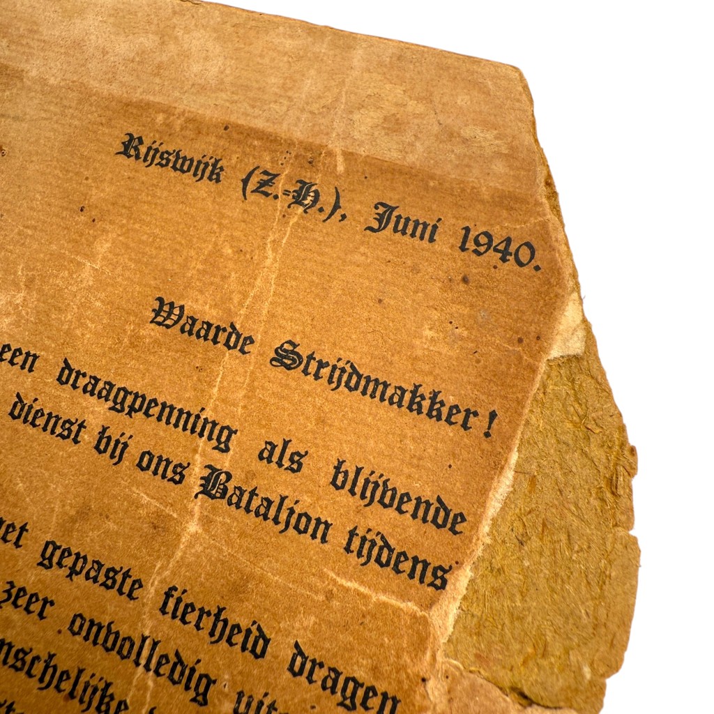 Original WWII Dutch army 'Herinnering aan den oorlog van 10–14 mei 1940' medal with citation