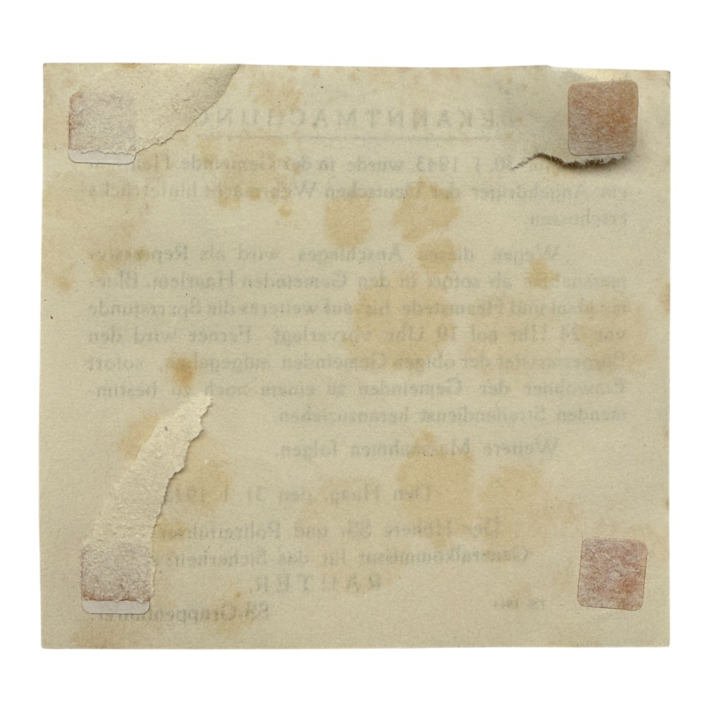 Original WWII German SS announcement leaflet Haarlem - Image 4