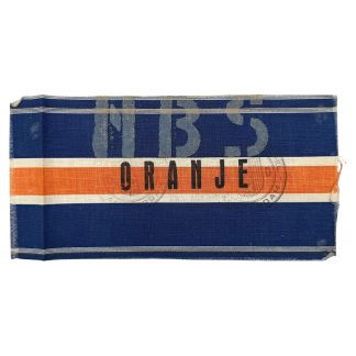 Original WWII Dutch Binnenlandse Strijdkrachten 'Oranje' armband for the city of Amsterdam