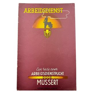 Original WWII Dutch Nederlandsche Arbeidsdienst brochure