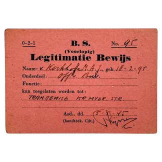 Original WWII Dutch NBS temporary ID card Amsterdam 1945