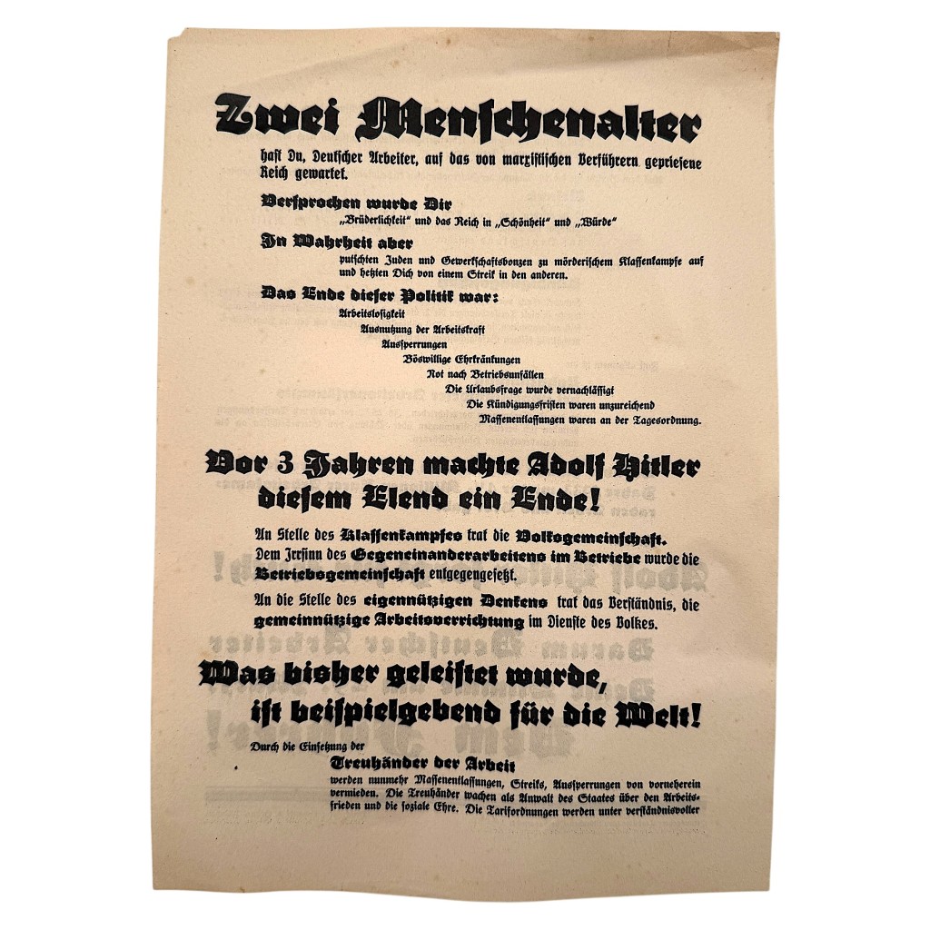 Original 1930s NSDAP German propaganda elections leaflet
