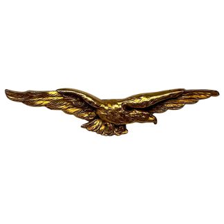 Original World War I French pilot wing insignia featuring a detailed gold-colored metal eagle with outstretched wings, hand-finished feather detail and “FIX” maker mark on the reverse—rare WW1 aviation badge sought by First World War collectors.