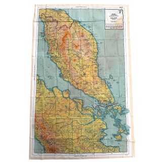 Original WWII British RAF escape map Siam, Malaya and Central Sumatra