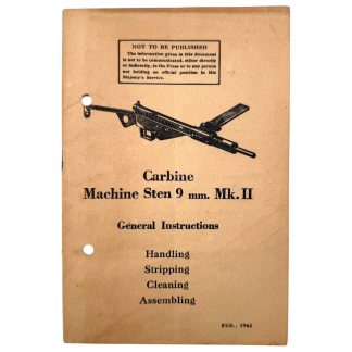 Original WWII British Sten MKII instructions brochure