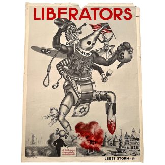 Originele Nederlandse SS-propagandaposter ‘Liberators’ uit 1944, 72 x 53 cm.