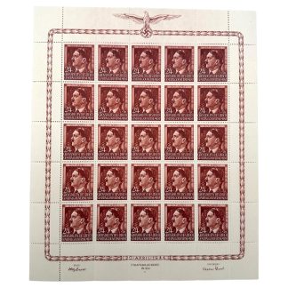 Original WWII German Adolf Hitler stamp sheet 20 April 1942