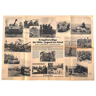 Original WWII Grossdeutschland Division propaganda poster with Hitlerjugend volunteers, German army wartime images, rare collectible.
