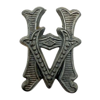 Original WWII German Heeresverwaltung HV shoulder board insignia — metal H-V insignia for Army administration collectors.