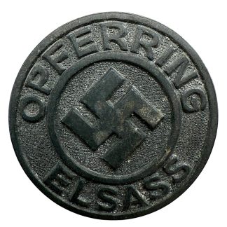 Original WWII German NSDAP Opferring Elsass pin