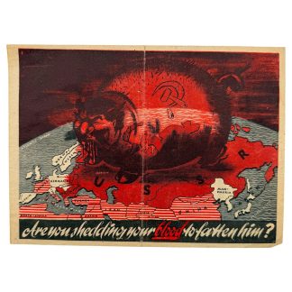 Original WWII German propaganda leaflet 'Are you shedding your blood to fatten him?'