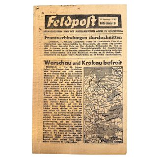 Original WWII US propaganda leaflet 'Feldpost'