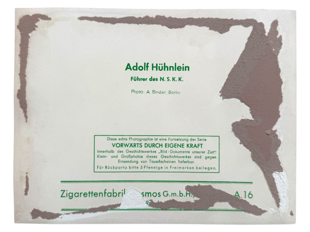 Original WWII German NSKK portrait photograph of Adolf Hühnlein - Image 3