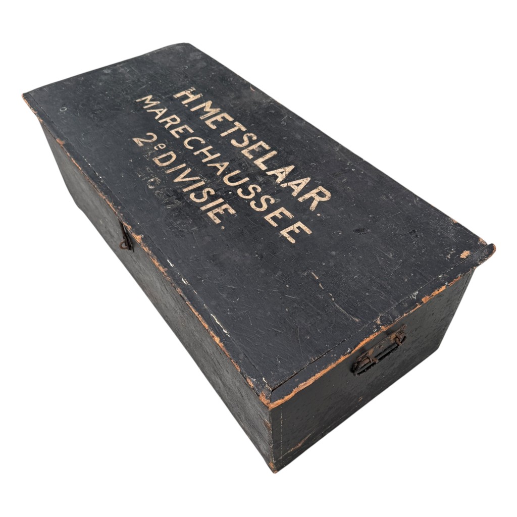 Original Pre 1940 Dutch Marechaussee wooden chest