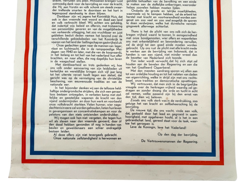 Original WWII Dutch proclamation liberation poster - Image 3