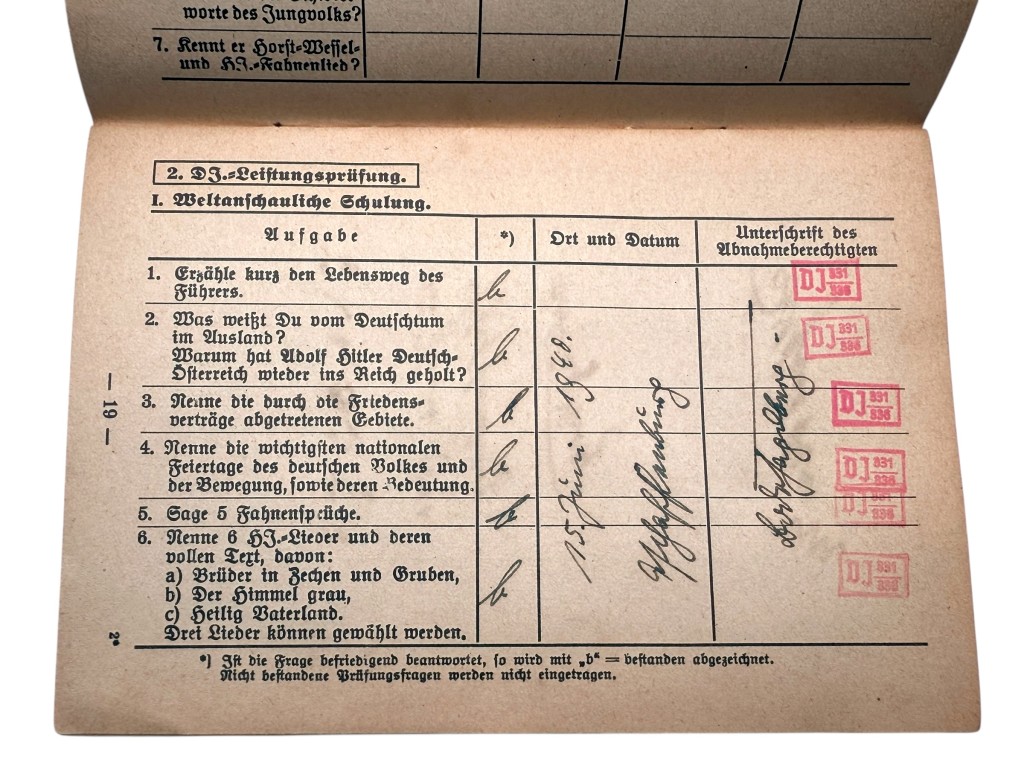 Original WWII German Hitlerjugend Leistungsbuch - Image 4
