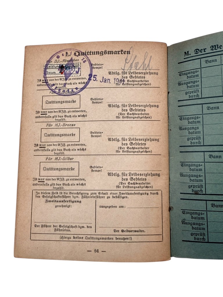 Original WWII German Hitlerjugend Leistungsbuch - Image 5