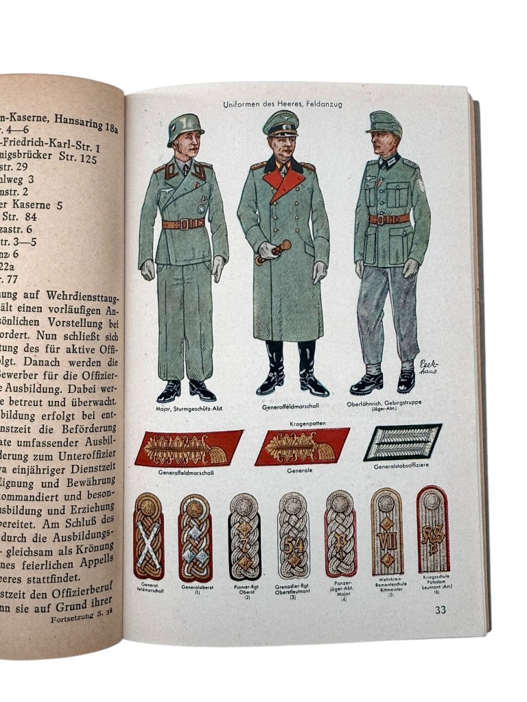 Original WWII German booklet 'Du und Dein Heer' uniforms and insignia
