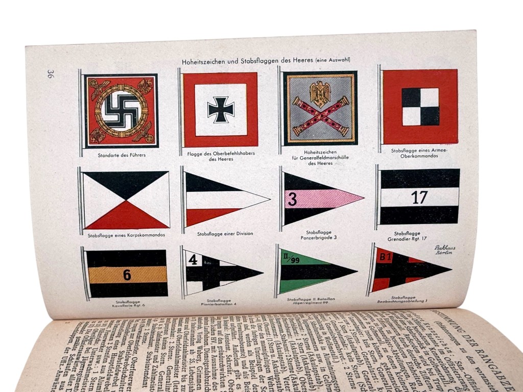 Original WWII German booklet 'Du und Dein Heer' flags