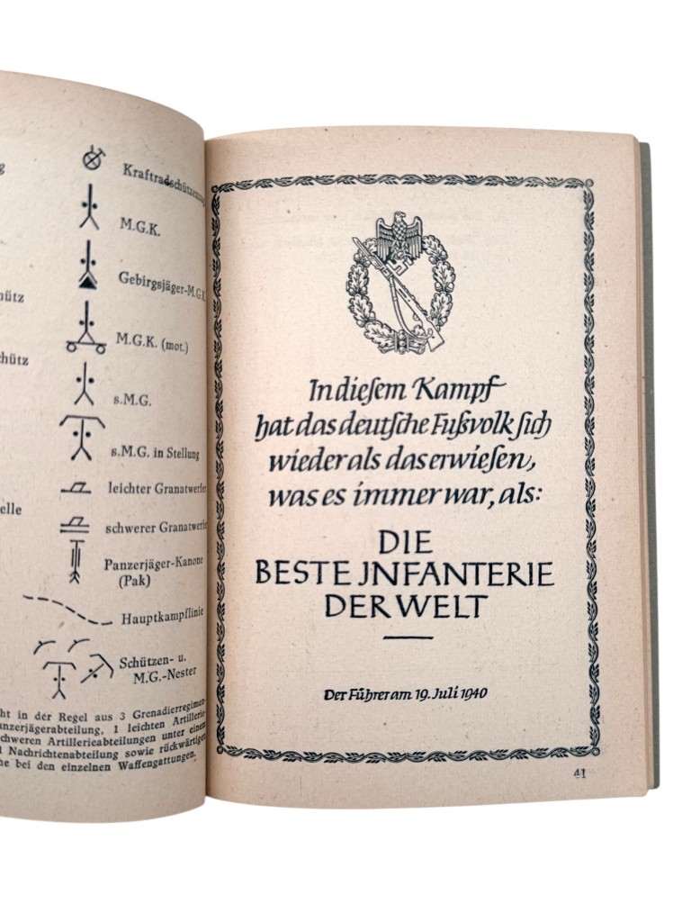 Original WWII German booklet 'Du und Dein Heer' infanterie Sturmabzeichen