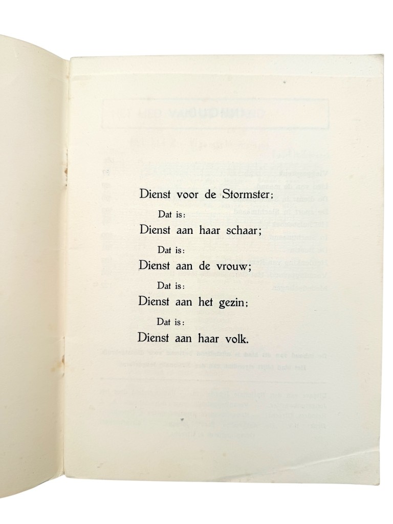 Original WWII Dutch Nationale Jeugdstorm service regulation booklet - Image 2