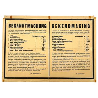 Originele Duits-Nederlandse WOII bekendmakingsposter Wehrmacht 65 x 46 cm