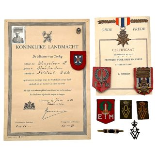 Original 1946-1949 Dutch-Indies insignia and citations grouping