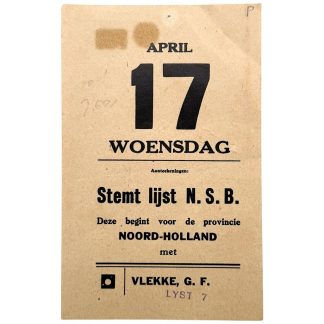 Original 1930s Dutch NSB elections Noord-Holland flyer