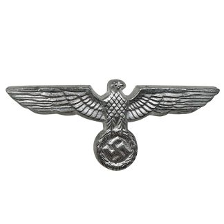 Original WWII German WH visor cap eagle - militaria collectible from World War II - Wehrmacht - aluminum insignia